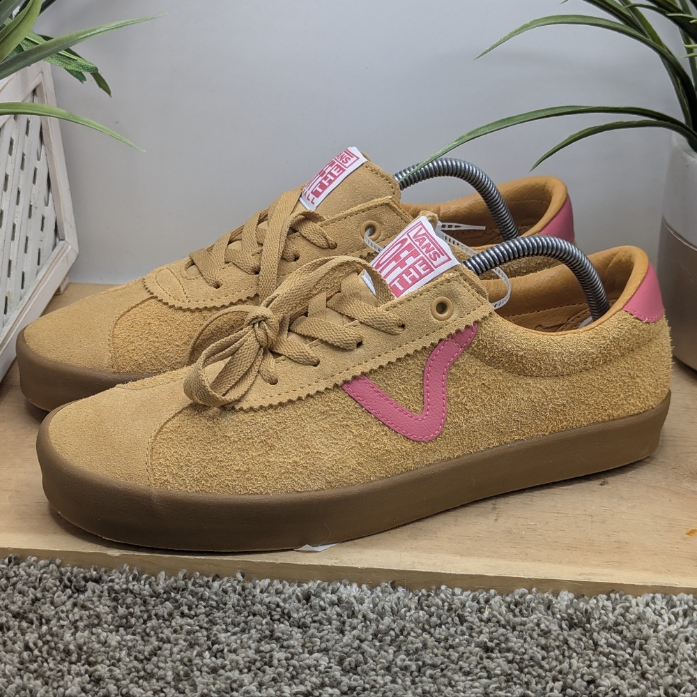 Vans Sport Low Suede Pink Brown Women's Size 11 Running Skate Shoes Mens 8.5